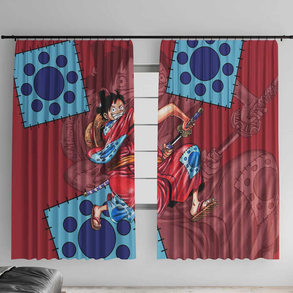 Luffy Wano - One Piece Window Curtain Anime Style