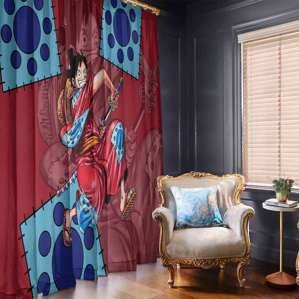 Luffy Wano - One Piece Window Curtain Anime Style