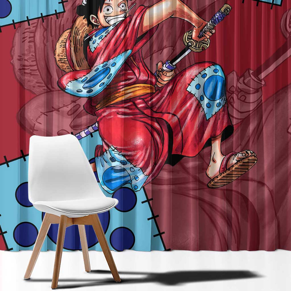Luffy Wano - One Piece Window Curtain Anime Style