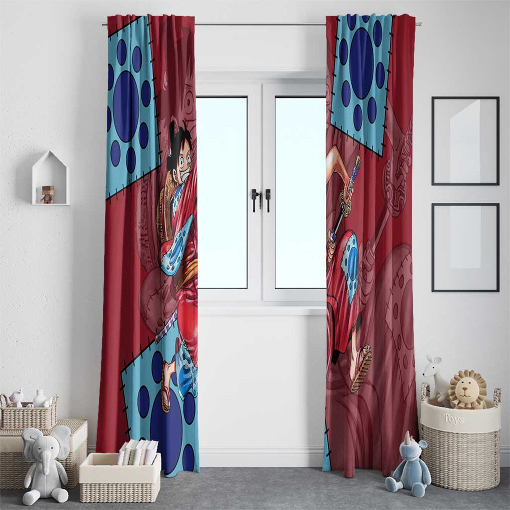 Luffy Wano - One Piece Window Curtain Anime Style