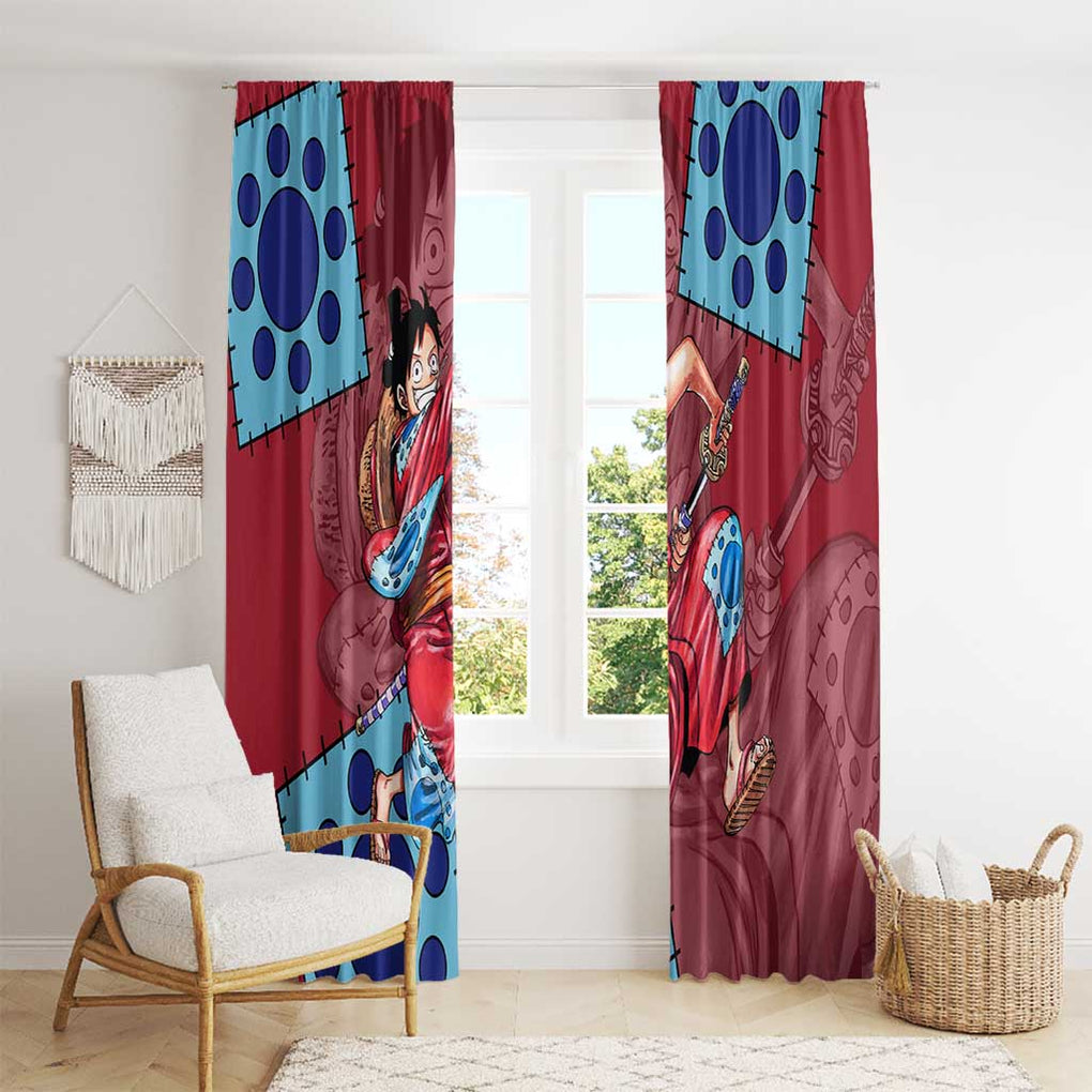 Luffy Wano - One Piece Window Curtain Anime Style