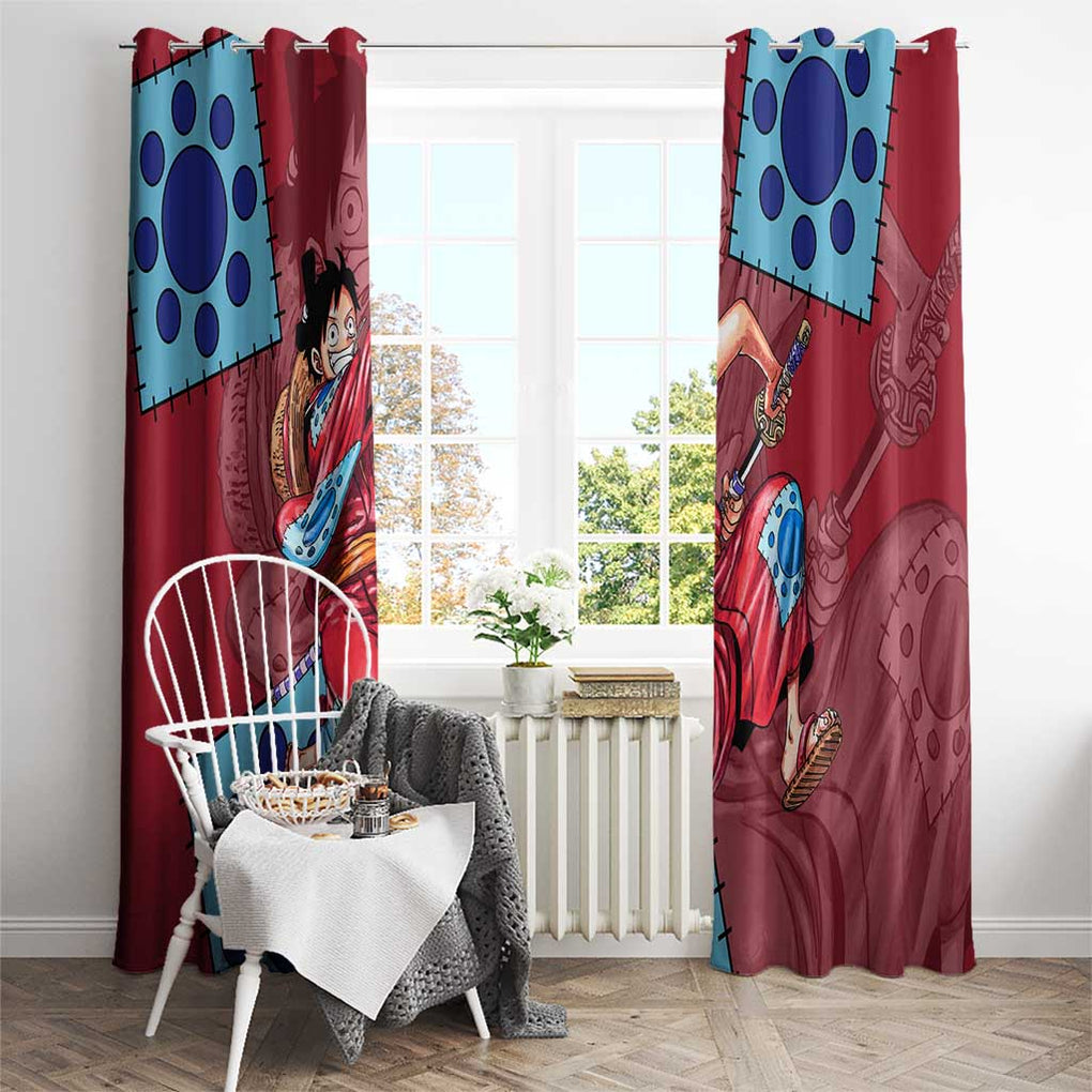Luffy Wano - One Piece Window Curtain Anime Style