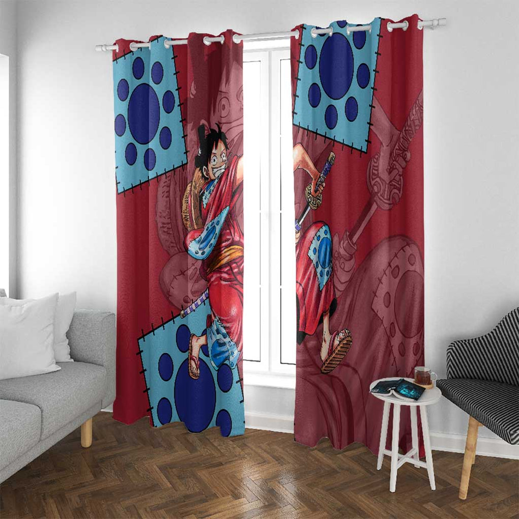 Luffy Wano - One Piece Window Curtain Anime Style
