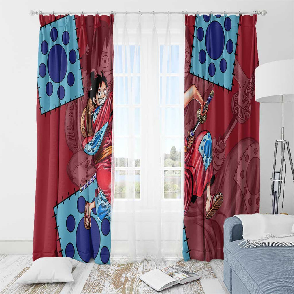 Luffy Wano - One Piece Window Curtain Anime Style
