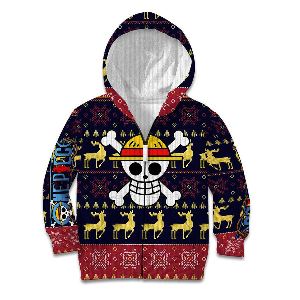 Monbkey D, Luffy - Straw Hat - One Piece Kid Hoodie Anime Mix Christmas Style