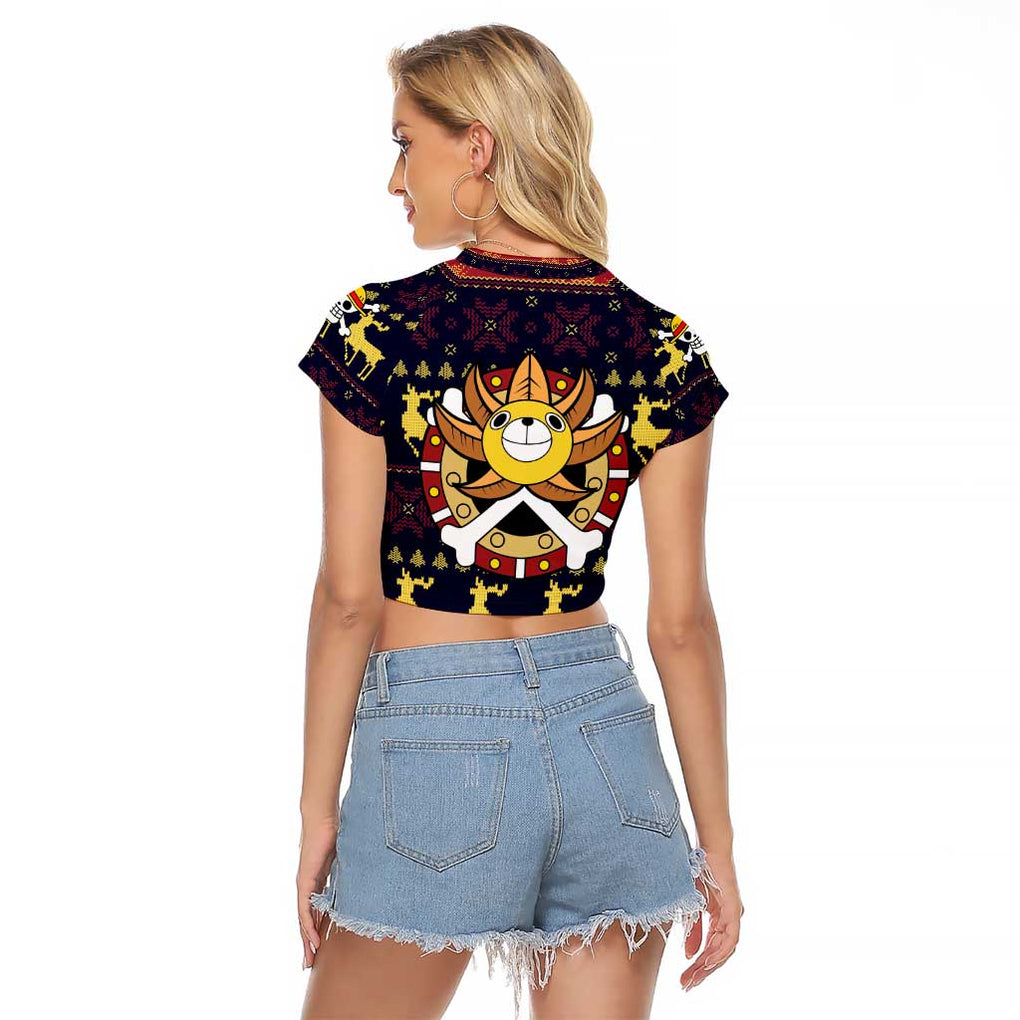 Monbkey D, Luffy - Straw Hat - One Piece Raglan Cropped T Shirt Anime Mix Christmas Style