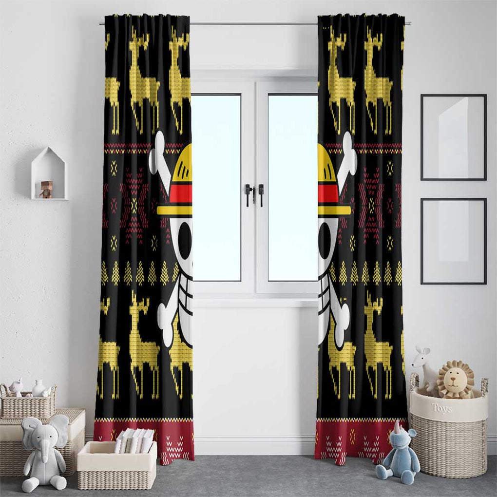 Monbkey D, Luffy - Straw Hat - One Piece Window Curtain Anime Mix Christmas Style