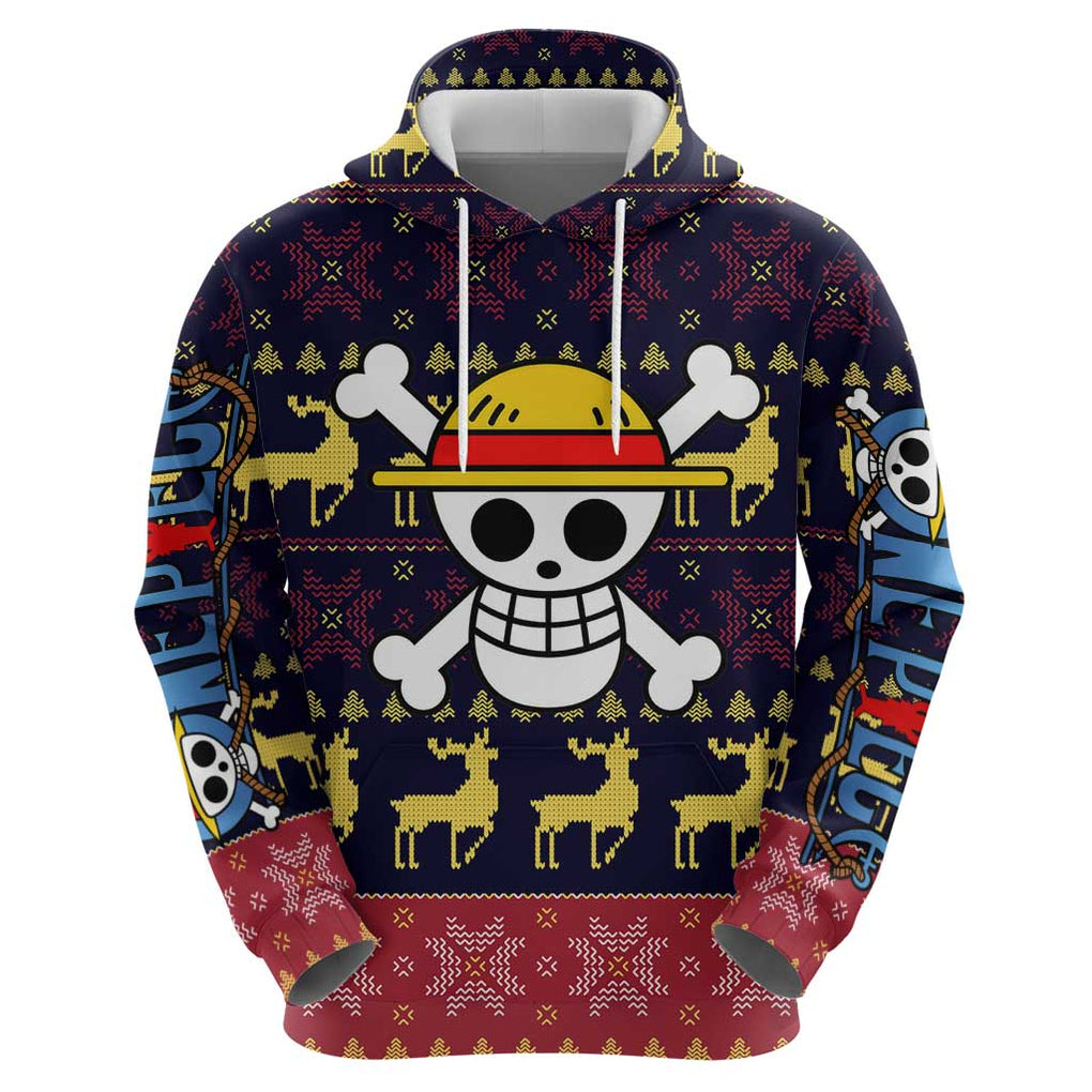 Monbkey D, Luffy - Straw Hat - One Piece Zip Hoodie Anime Mix Christmas Style