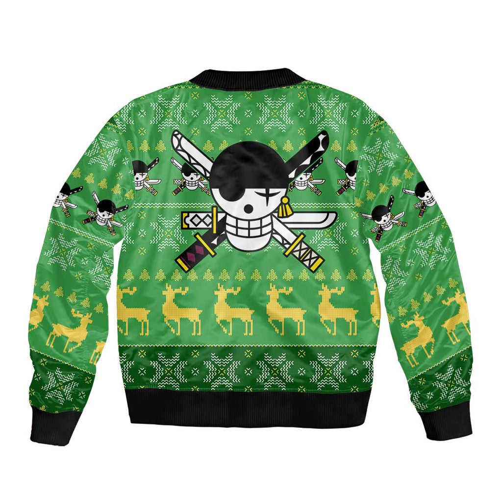 Roronoa Zoro - One Piece Bomber Jacket Anime Mix Christmas Style