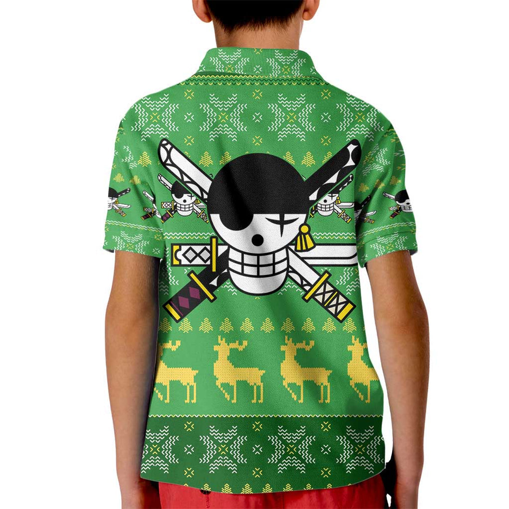 Roronoa Zoro - One Piece Kid Polo Shirt Anime Mix Christmas Style