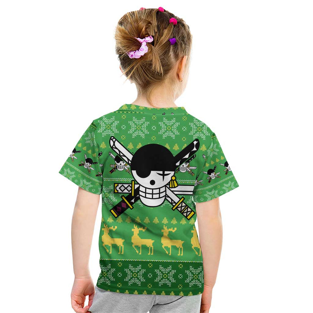 Roronoa Zoro - One Piece Kid T Shirt Anime Mix Christmas Style