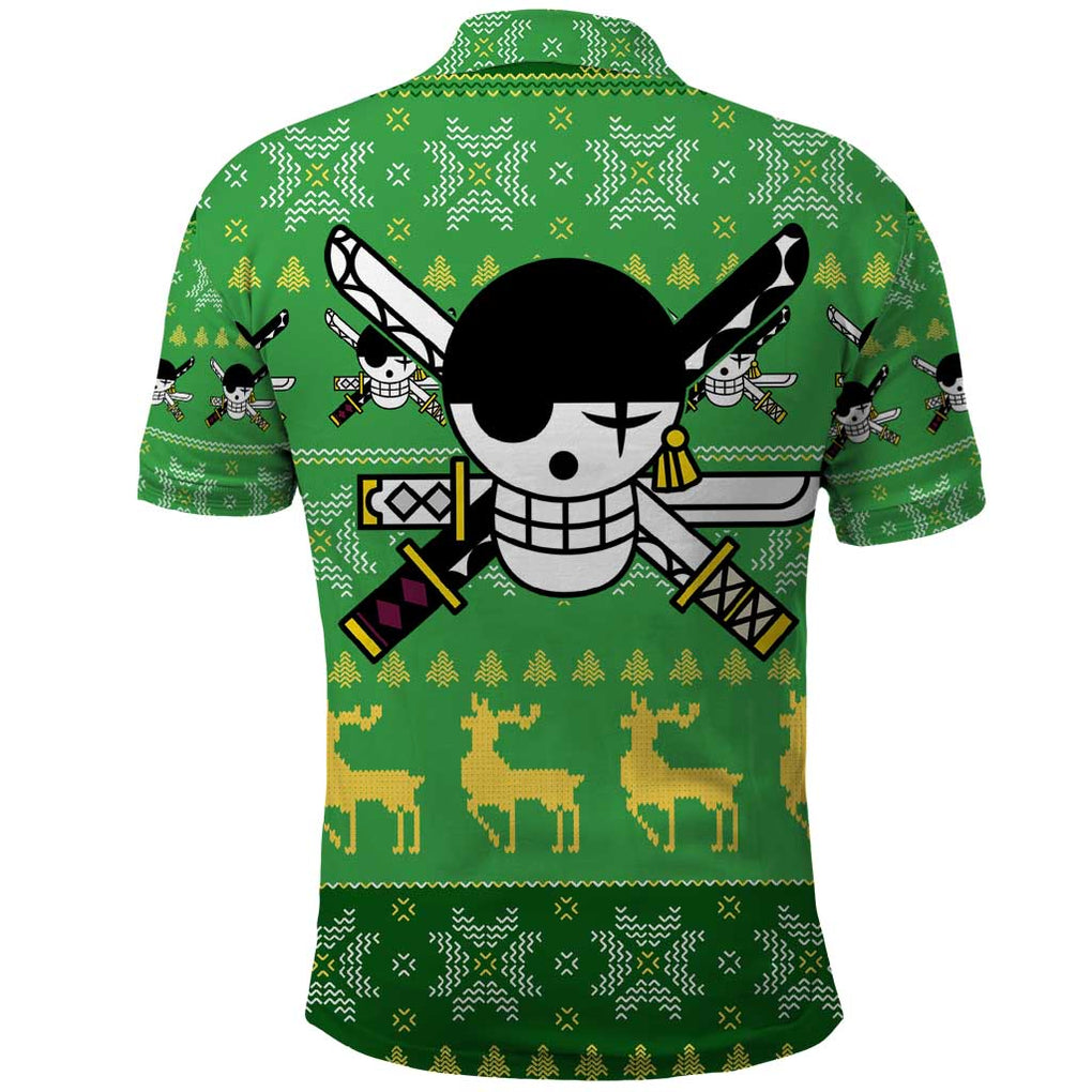 Roronoa Zoro - One Piece Polo Shirt Anime Mix Christmas Style