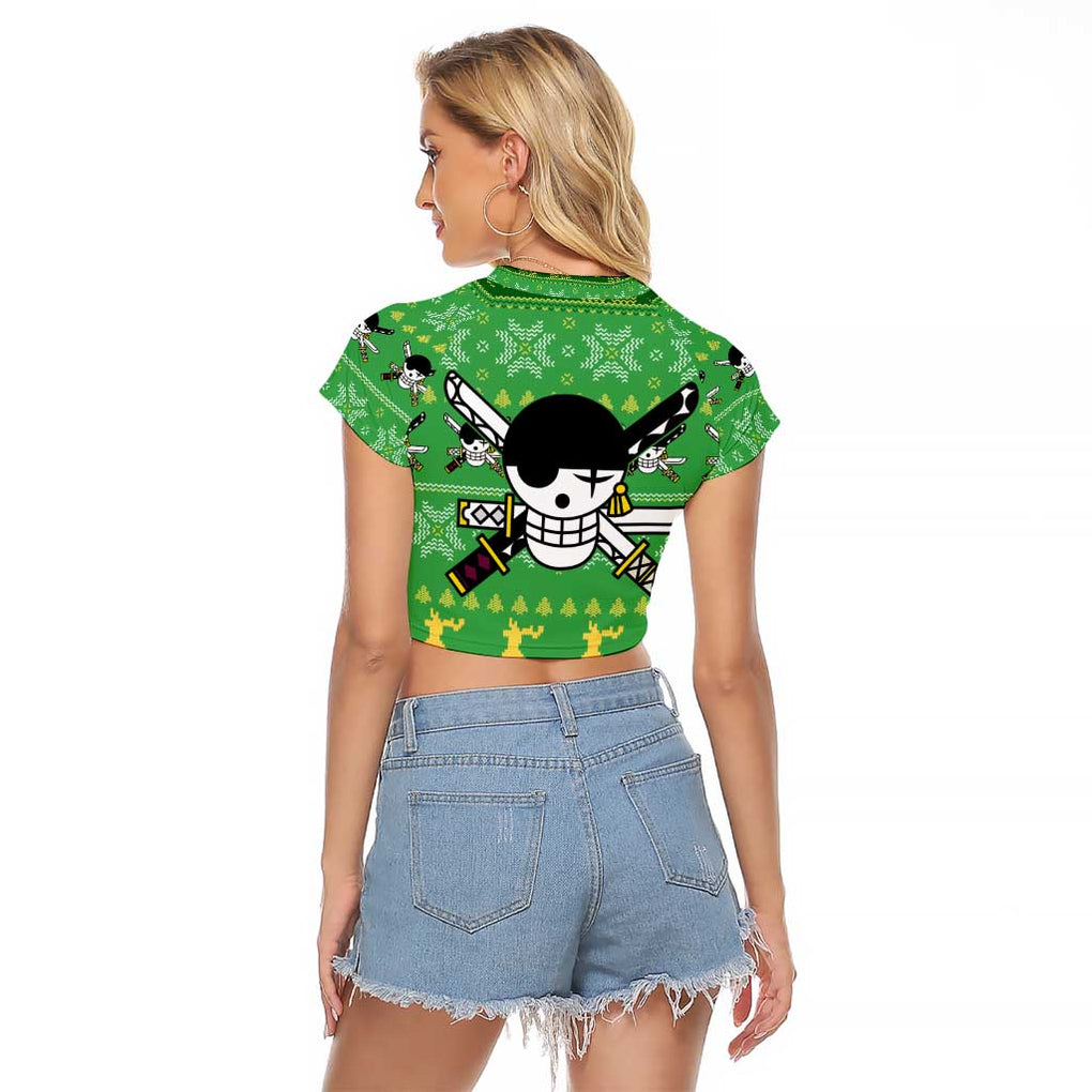 Roronoa Zoro - One Piece Raglan Cropped T Shirt Anime Mix Christmas Style