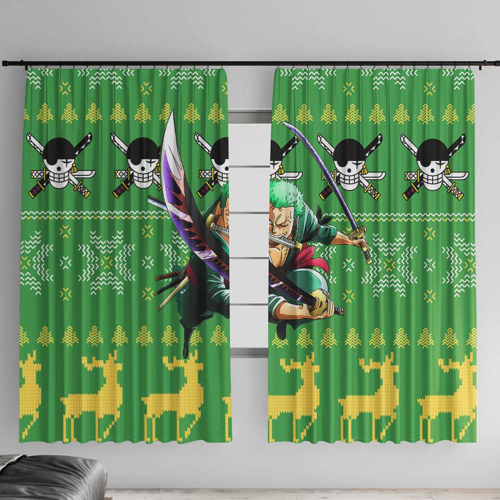 Roronoa Zoro - One Piece Window Curtain Anime Mix Christmas Style