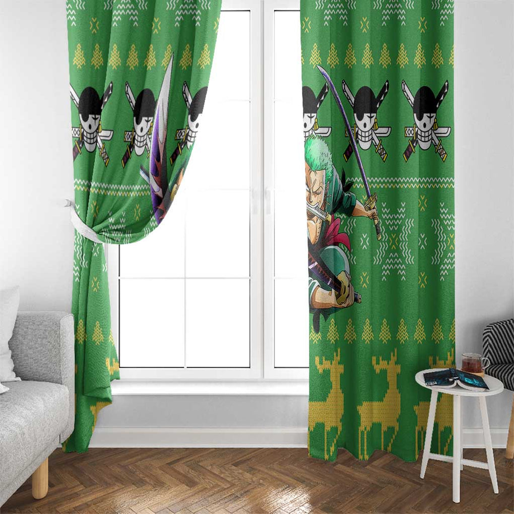 Roronoa Zoro - One Piece Window Curtain Anime Mix Christmas Style