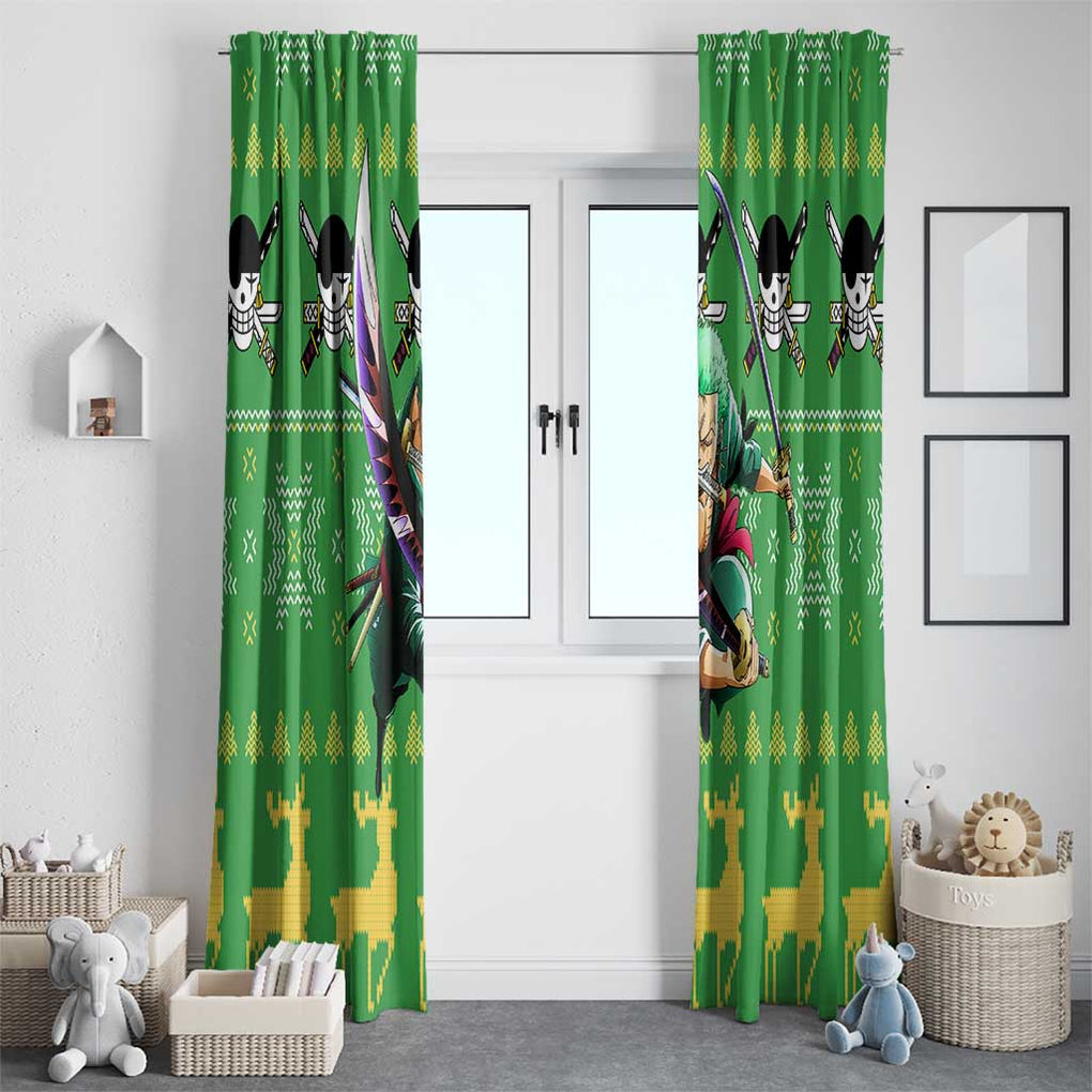 Roronoa Zoro - One Piece Window Curtain Anime Mix Christmas Style