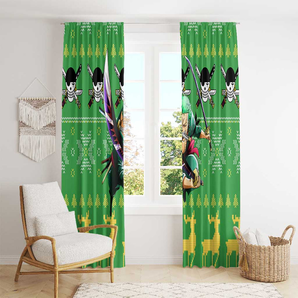 Roronoa Zoro - One Piece Window Curtain Anime Mix Christmas Style