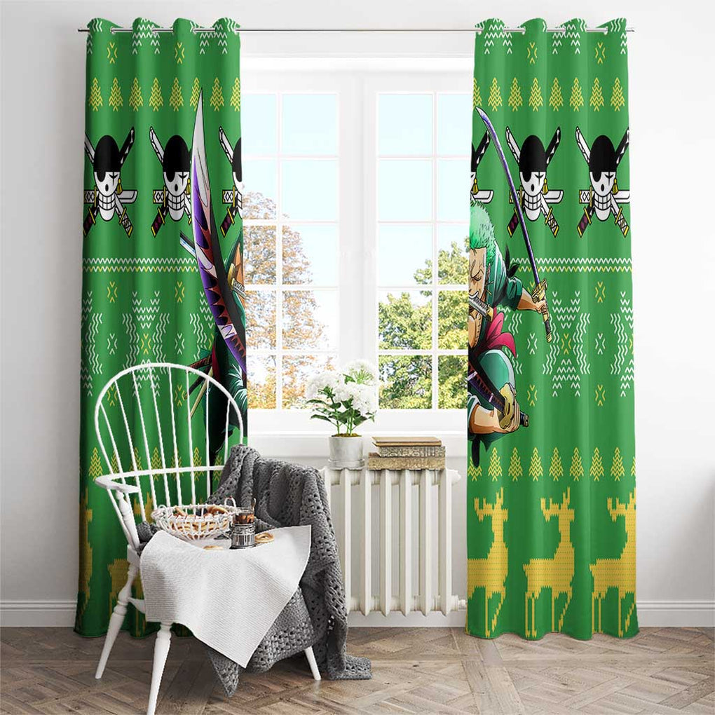 Roronoa Zoro - One Piece Window Curtain Anime Mix Christmas Style