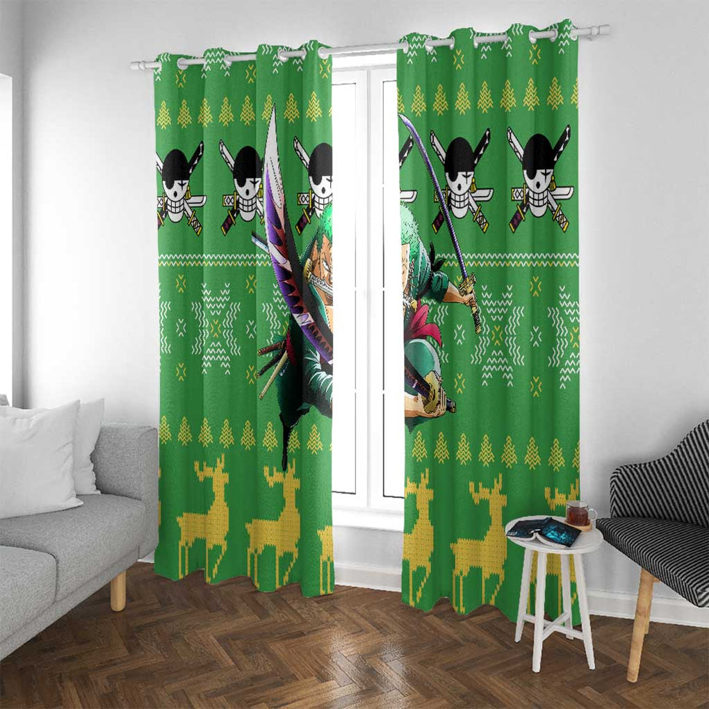 Roronoa Zoro - One Piece Window Curtain Anime Mix Christmas Style