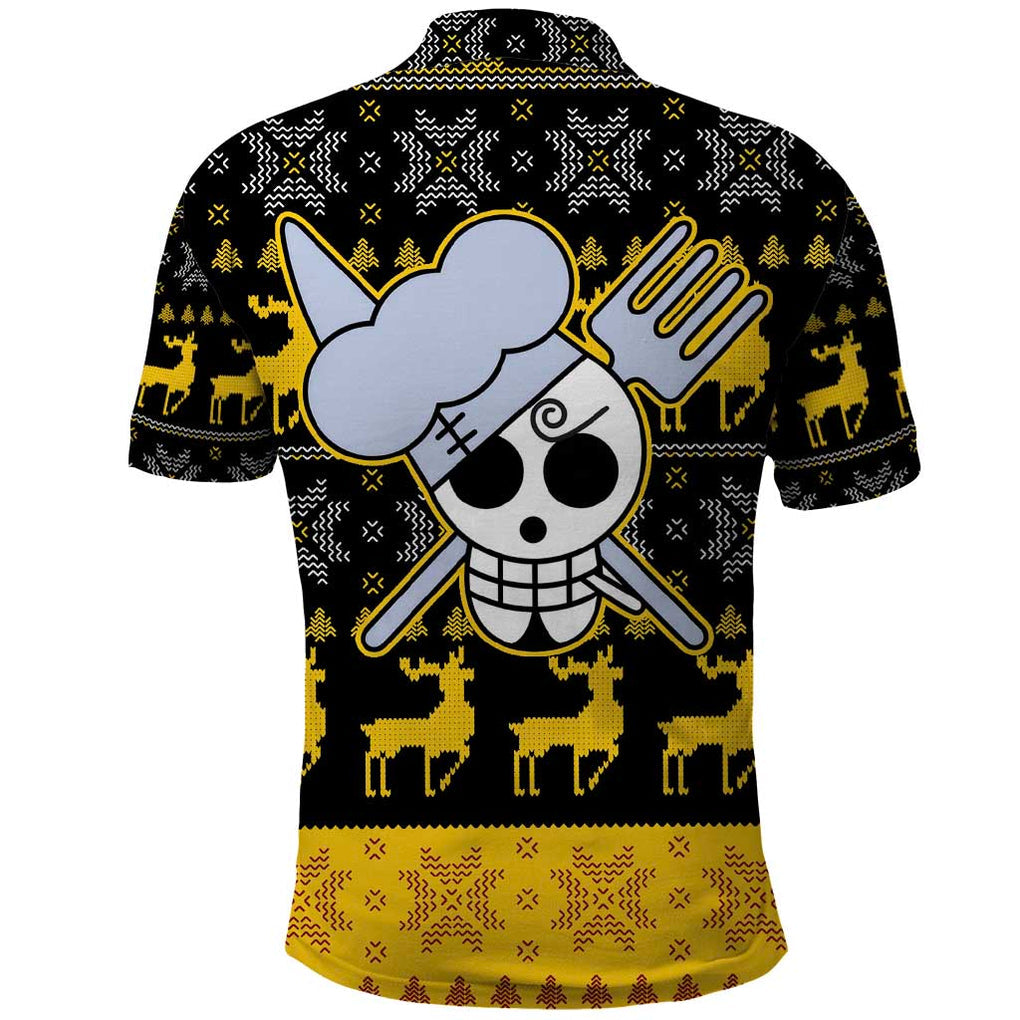 Sanji - One Piece Polo Shirt Anime Mix Christmas Style
