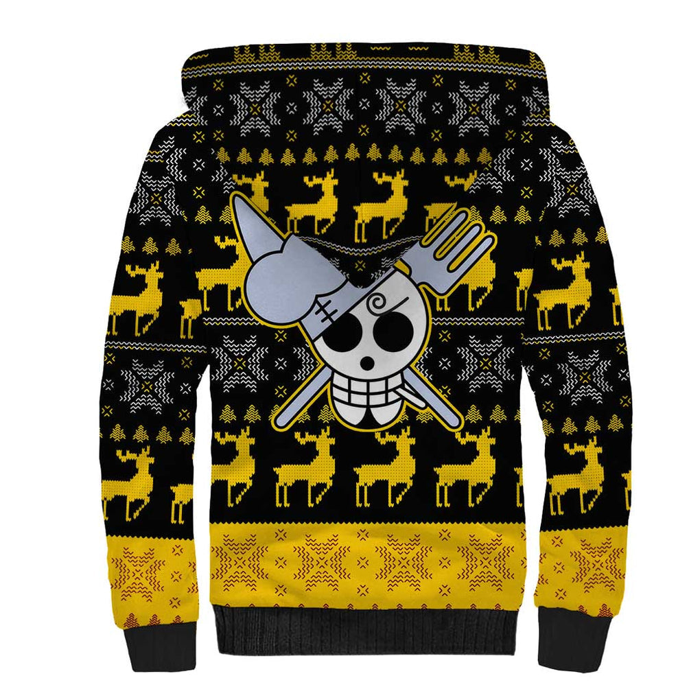 Sanji - One Piece Sherpa Hoodie Anime Mix Christmas Style