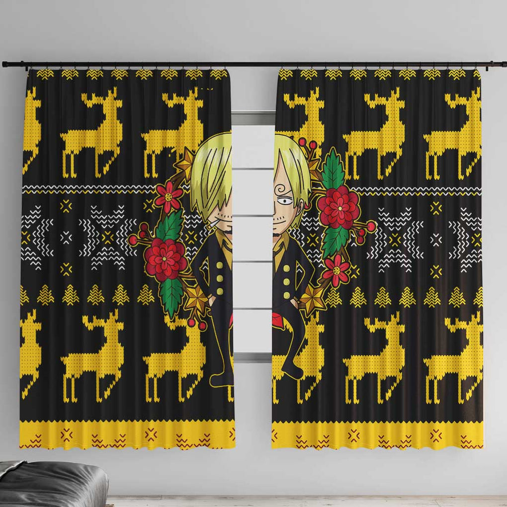 Sanji - One Piece Window Curtain Anime Mix Christmas Style