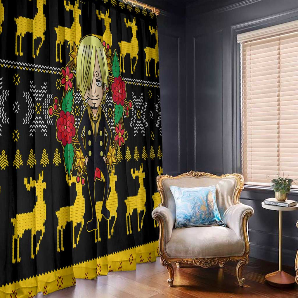 Sanji - One Piece Window Curtain Anime Mix Christmas Style