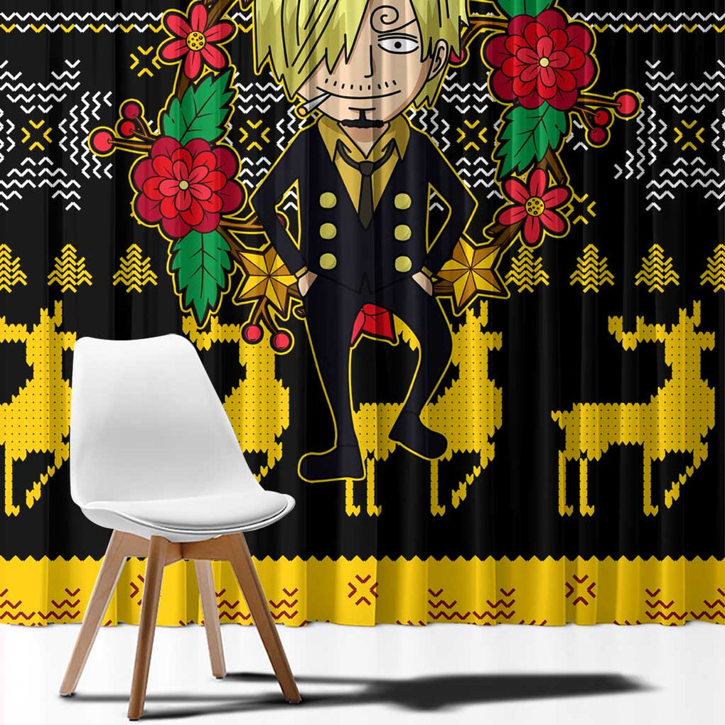 Sanji - One Piece Window Curtain Anime Mix Christmas Style