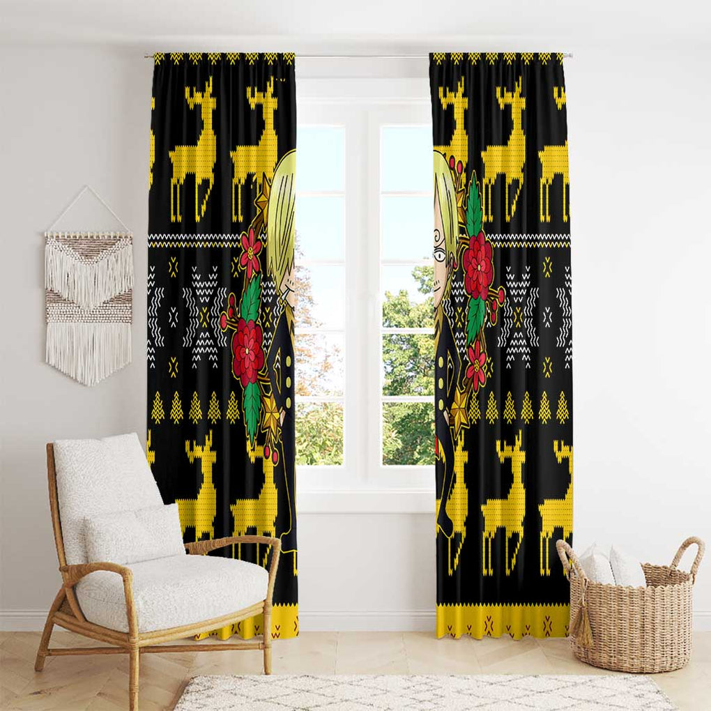 Sanji - One Piece Window Curtain Anime Mix Christmas Style