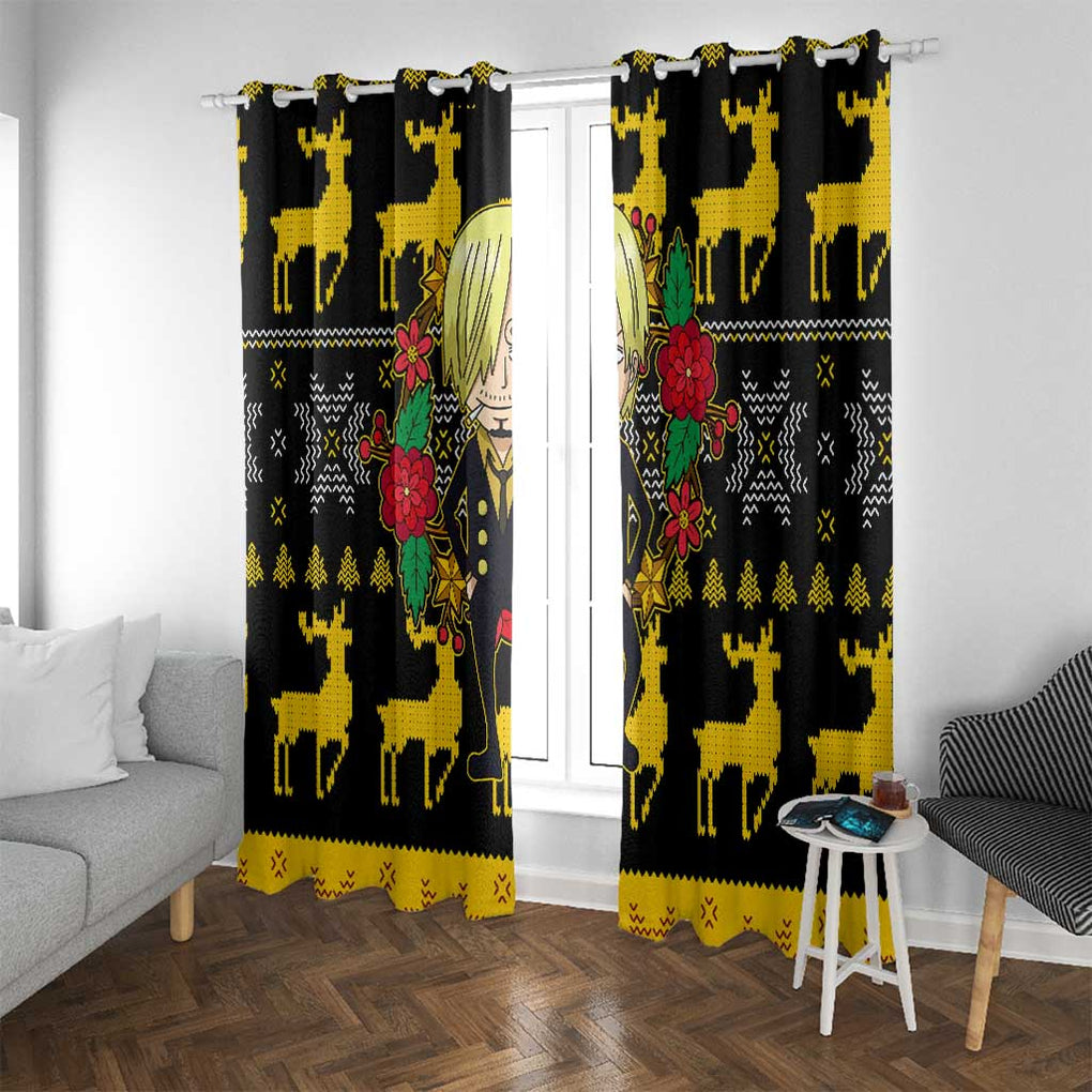 Sanji - One Piece Window Curtain Anime Mix Christmas Style
