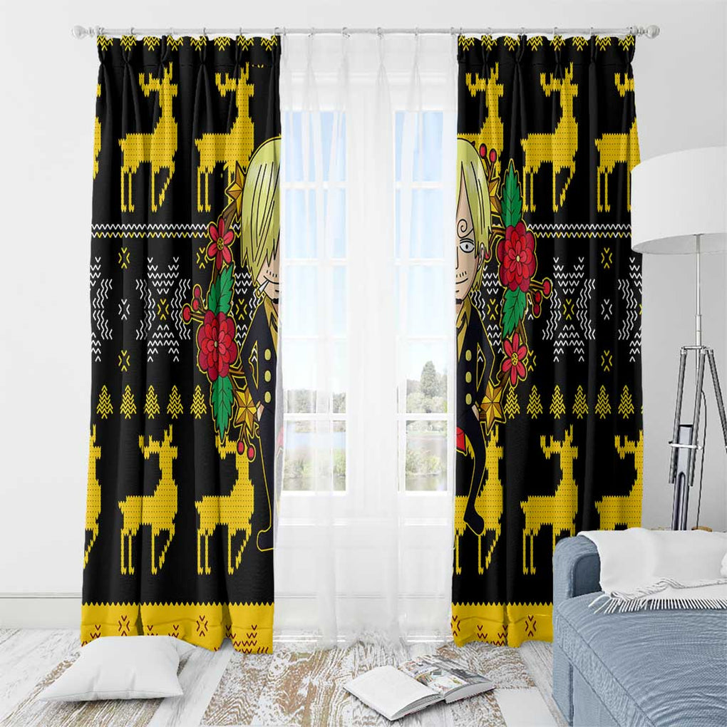 Sanji - One Piece Window Curtain Anime Mix Christmas Style