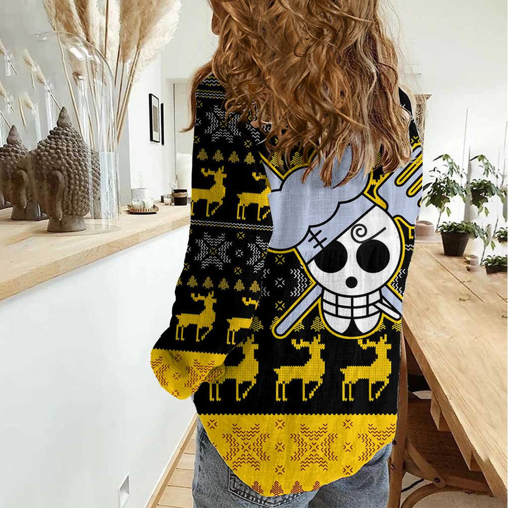 Sanji - One Piece Women Casual Shirt Anime Mix Christmas Style