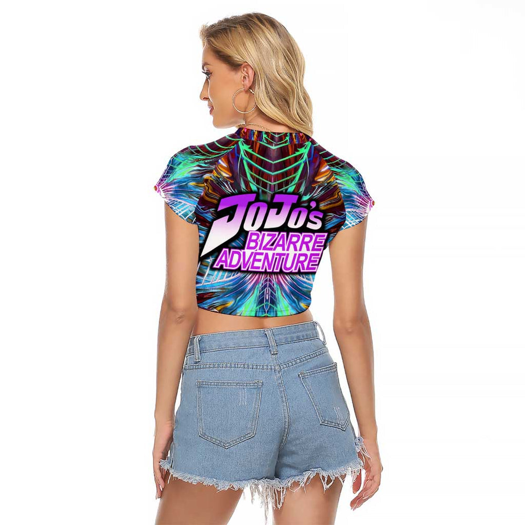 Trippy Dio Brando JoJo’s Bizarre Adventure Raglan Cropped T Shirt Anime Style