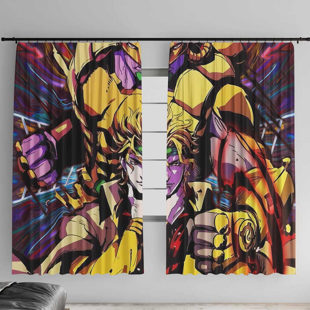 Trippy Dio Brando JoJo’s Bizarre Adventure Window Curtain Anime Style