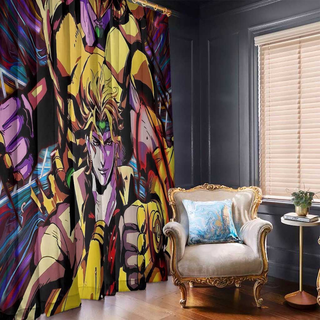 Trippy Dio Brando JoJo’s Bizarre Adventure Window Curtain Anime Style