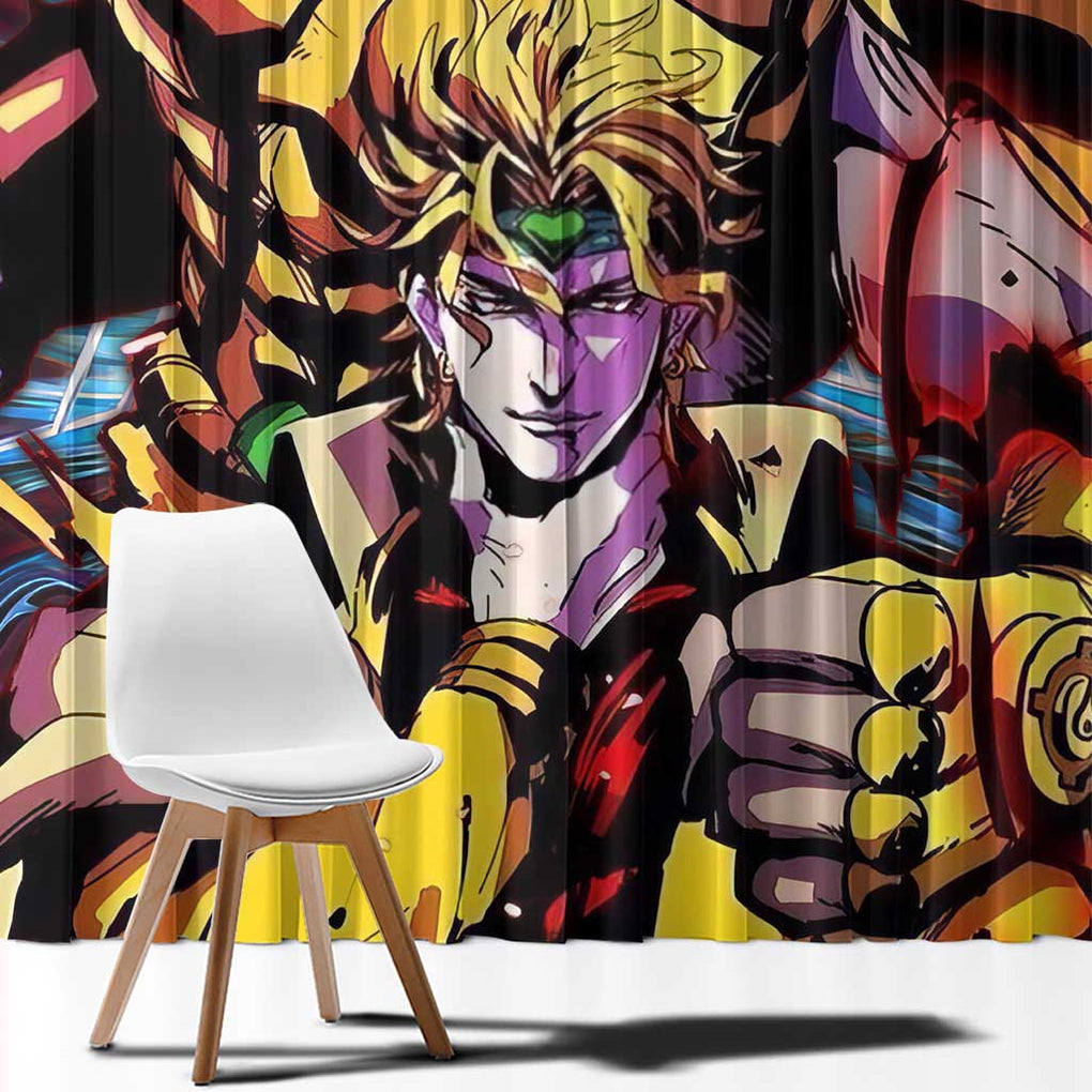 Trippy Dio Brando JoJo’s Bizarre Adventure Window Curtain Anime Style