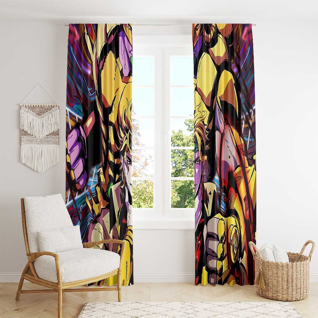 Trippy Dio Brando JoJo’s Bizarre Adventure Window Curtain Anime Style