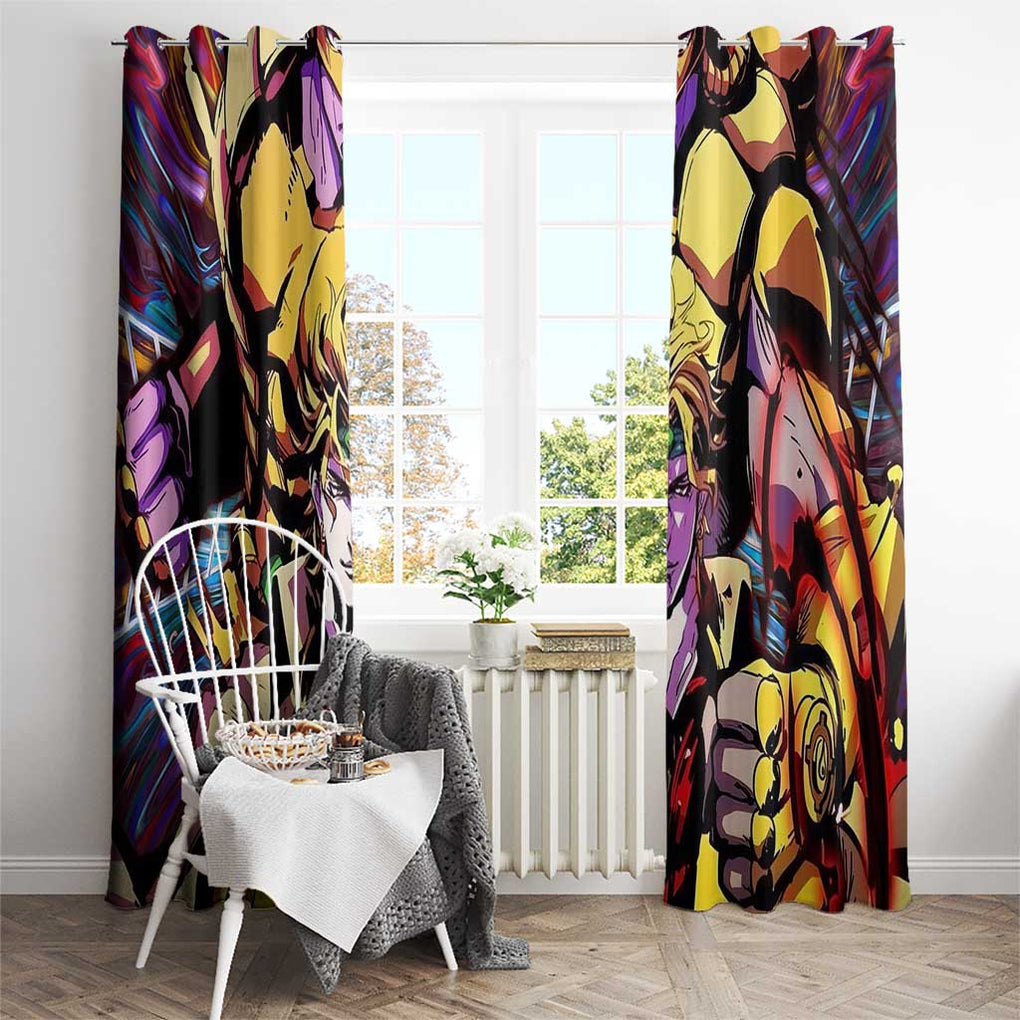 Trippy Dio Brando JoJo’s Bizarre Adventure Window Curtain Anime Style