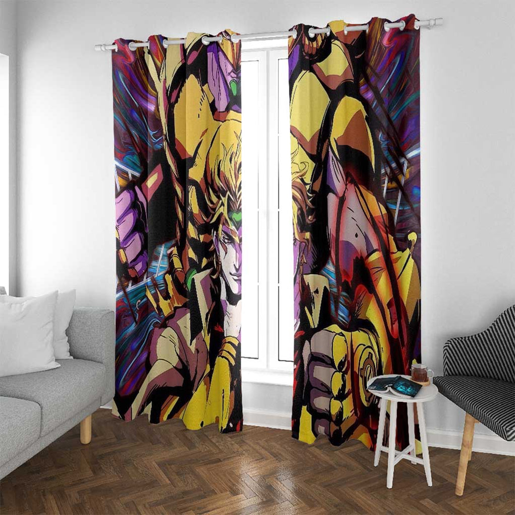 Trippy Dio Brando JoJo’s Bizarre Adventure Window Curtain Anime Style