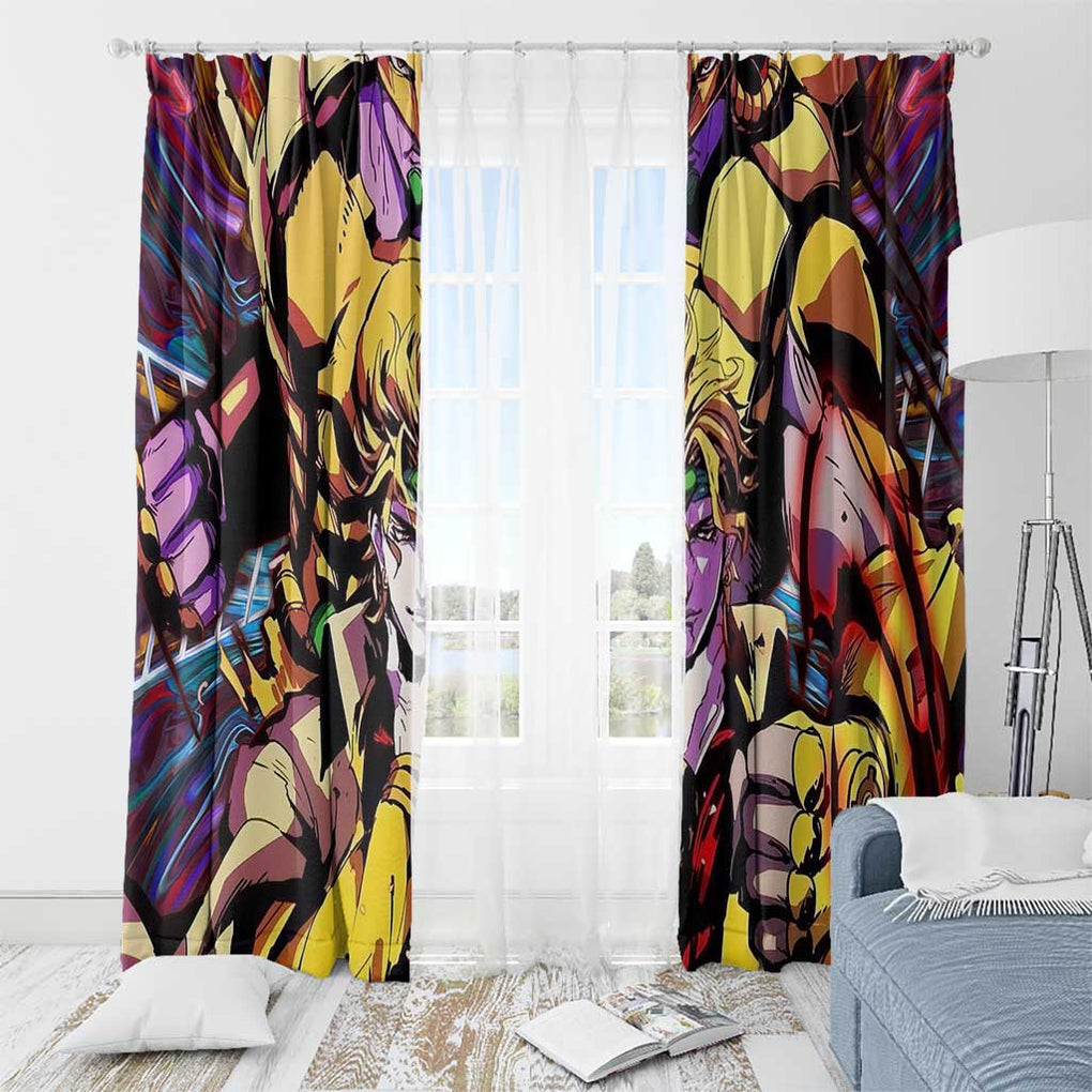 Trippy Dio Brando JoJo’s Bizarre Adventure Window Curtain Anime Style