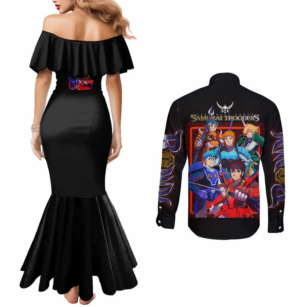 Ronin Warriors Couples Matching Mermaid Dress and Long Sleeve Button Shirt Japan Anime Style