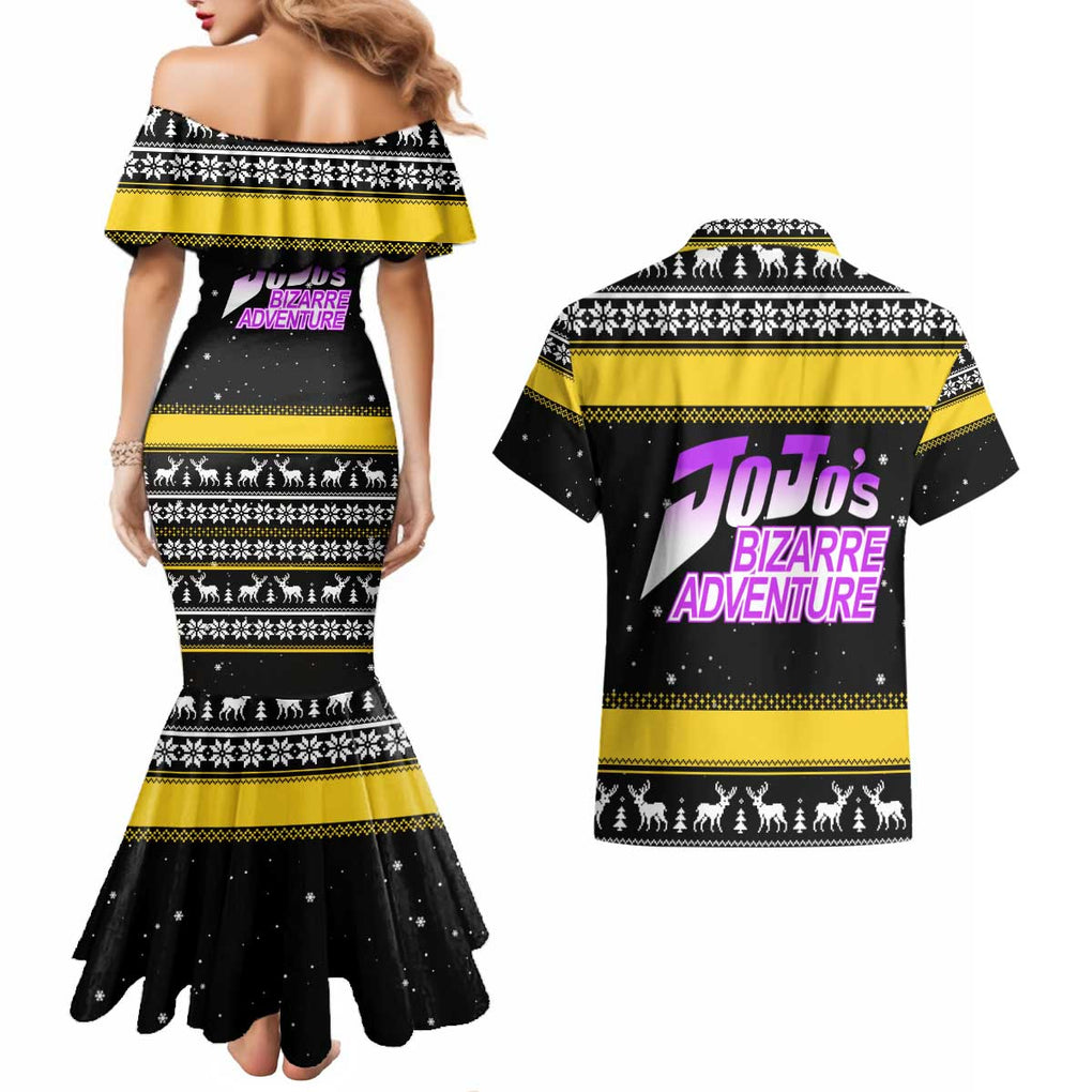 Dio Brando - JoJo’s Bizarre Adventure Couples Matching Mermaid Dress and Hawaiian Shirt Anime Mix Christmas Style