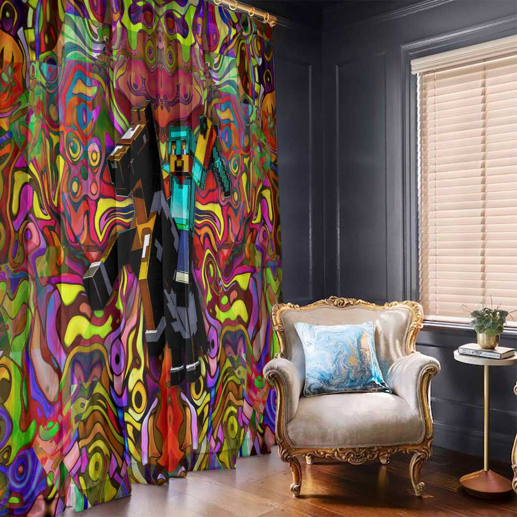 Trippy Minecraft Window Curtain Trippy Style