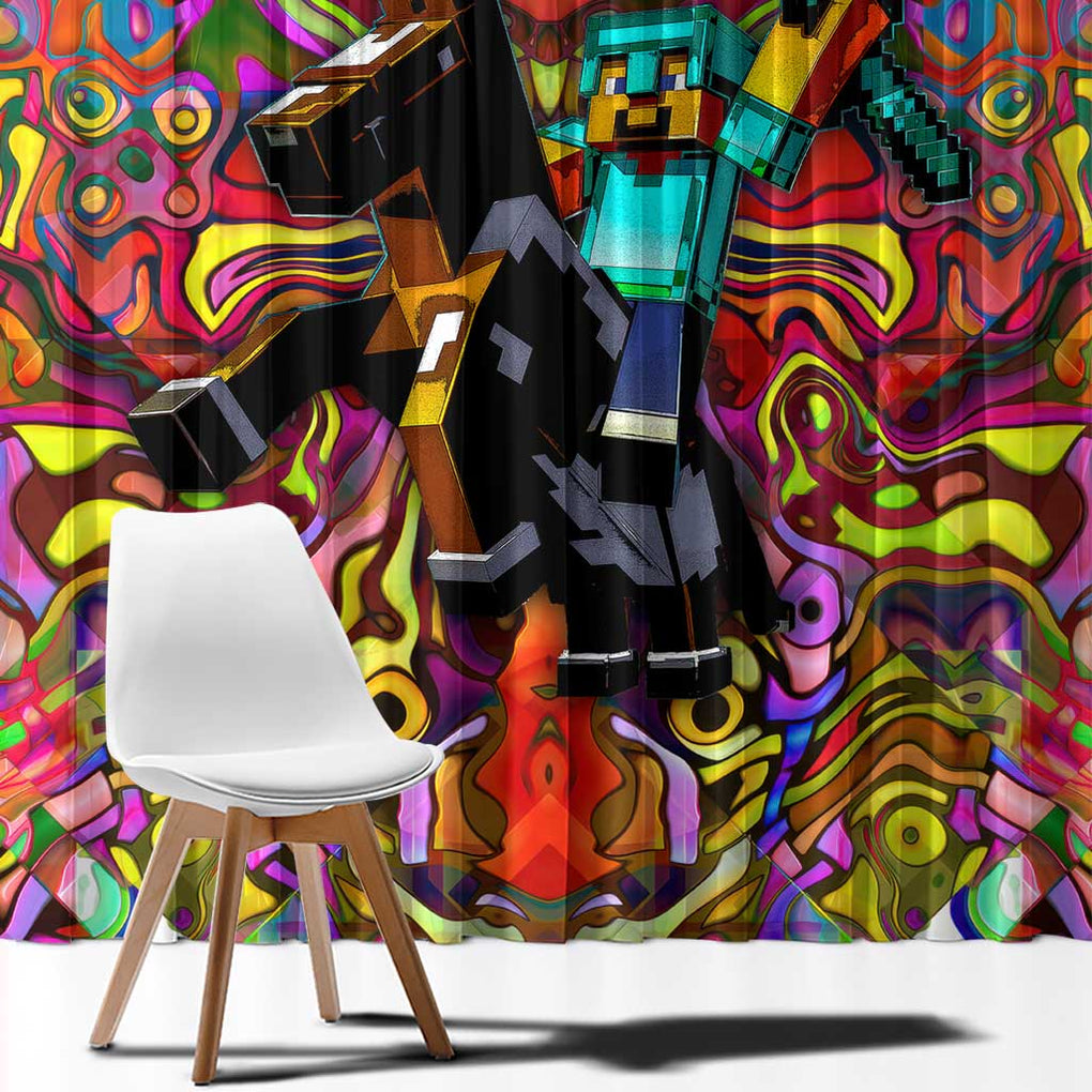 Trippy Minecraft Window Curtain Trippy Style
