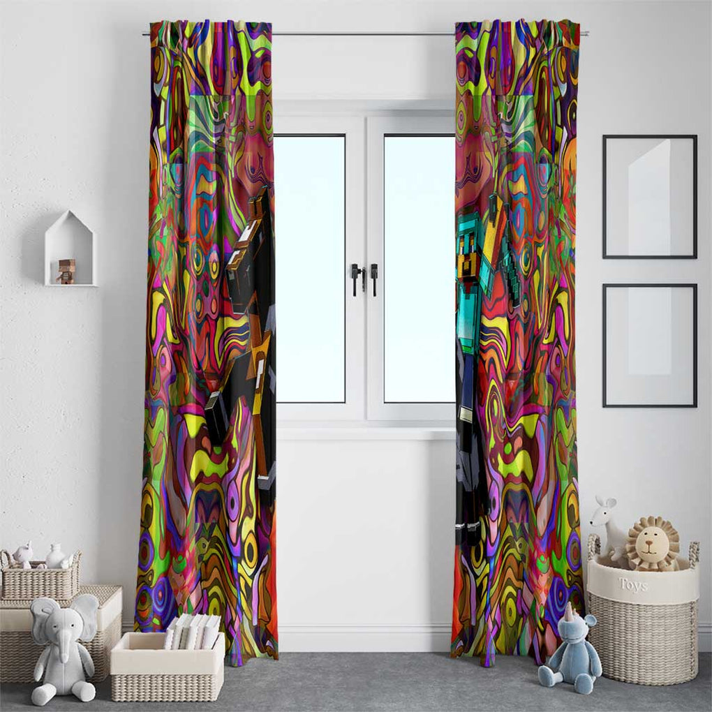 Trippy Minecraft Window Curtain Trippy Style
