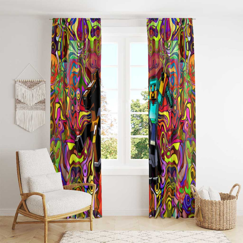 Trippy Minecraft Window Curtain Trippy Style