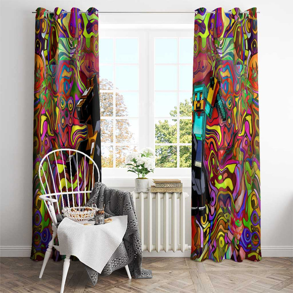 Trippy Minecraft Window Curtain Trippy Style