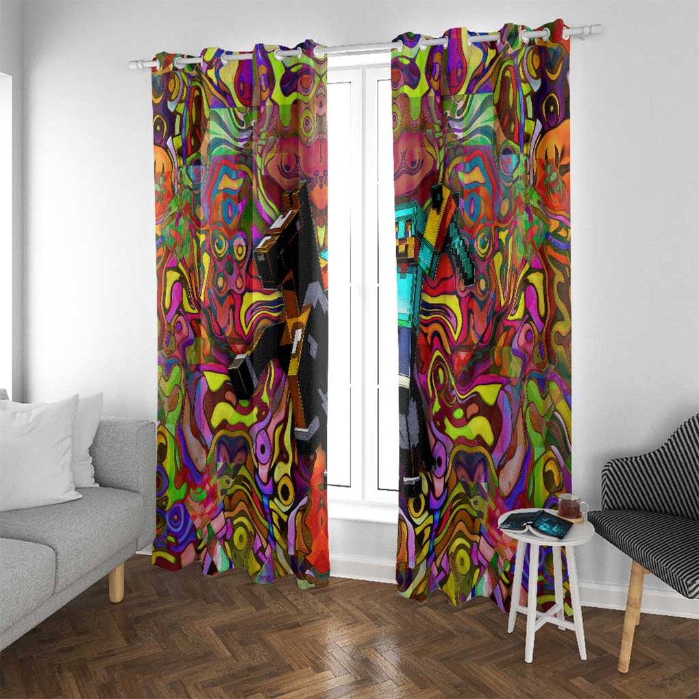 Trippy Minecraft Window Curtain Trippy Style
