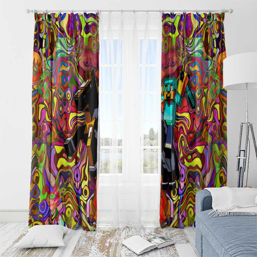 Trippy Minecraft Window Curtain Trippy Style