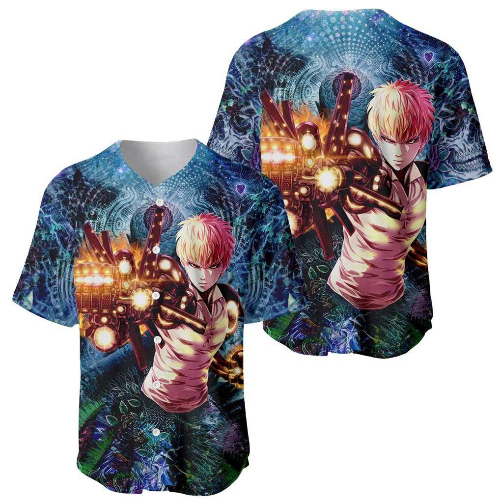 Trippy Genos One Punch Man Baseball Jersey Trippy Mix Anime Style